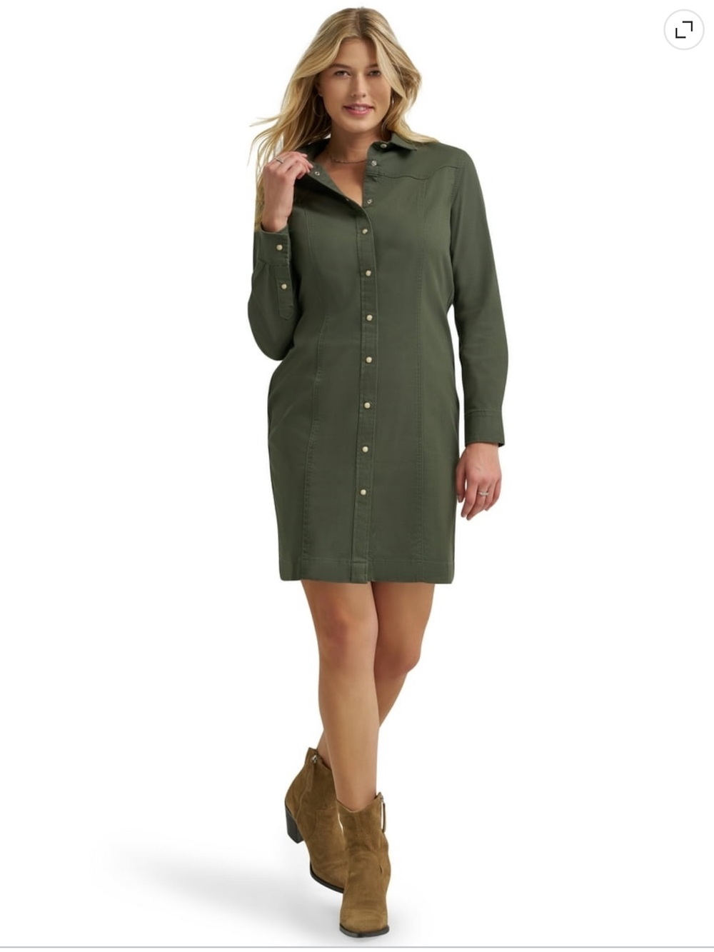 LEE JEANS WESTERN PEARL SNAP SHIRT DRESS